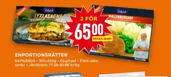 Willys Dafgårds färdigrätter erbjuda