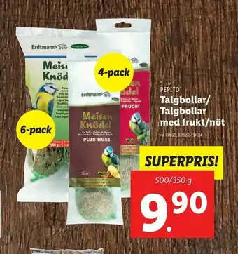 Lidl Talgbollar/ Talgbollar med frukt/nöt erbjuda