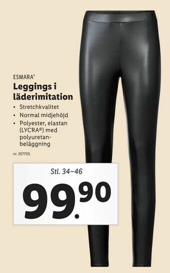 Lidl Leggings i läderimitation erbjuda