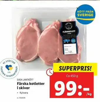 Lidl Färska kotletter i skivor erbjuda