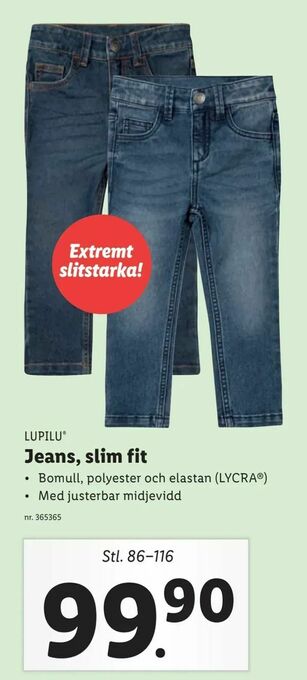 Lidl Jeans, slim fit erbjuda