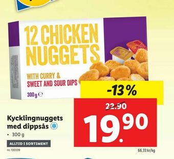 Lidl Kycklingnuggets med dippsås erbjuda
