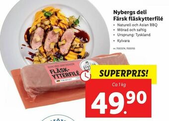Lidl Nybergs deli Färsk fläskytterfilé erbjuda