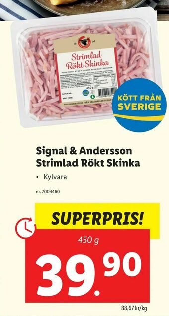 Lidl Signal & Andersson, Strimlad Rökt Skinka erbjuda