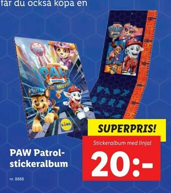 Lidl PAW Patrol stickeralbum erbjuda