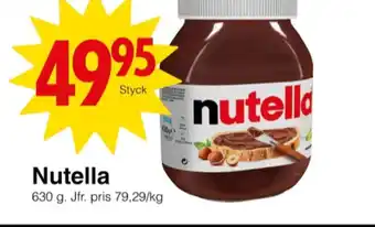 Matöppet Nutella chokladpålägg erbjuda