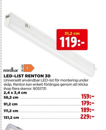 Jem&Fix Led-list renton 30 erbjuda