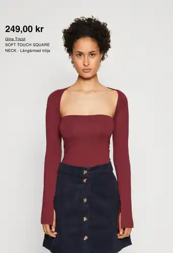 Zalando Gina Tricot SOFT TOUCH SQUARE NECK - Långärmad tröja erbjuda