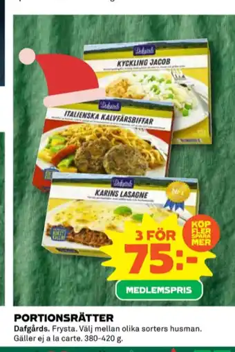 Coop Dafgårds färdigrätter erbjuda