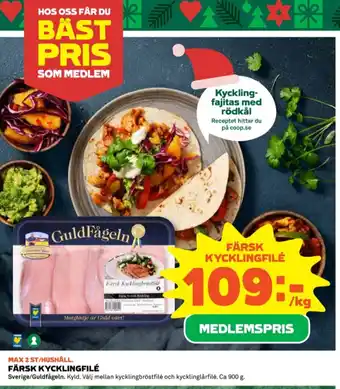 Coop Guldfågeln kycklingbröstfilé erbjuda