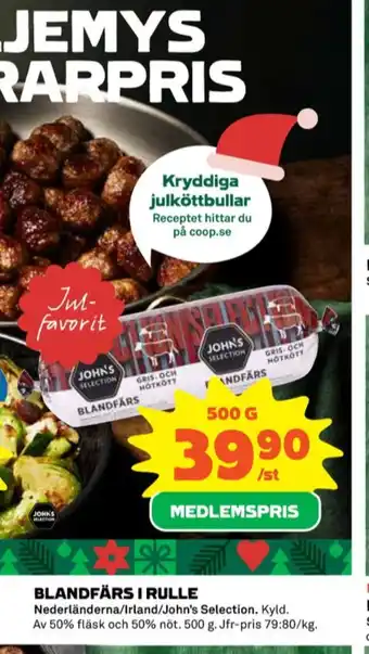 Coop Johns selection blandfärs erbjuda