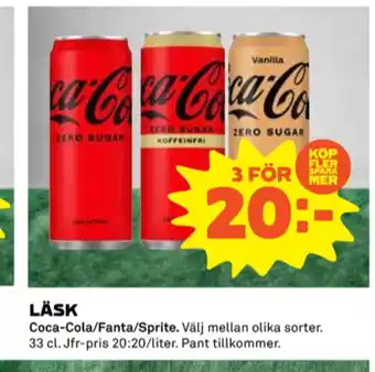 Coop Coca cola läskedryck erbjuda