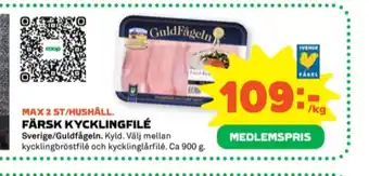 Stora Coop Guldfågeln kycklingbröstfilé erbjuda