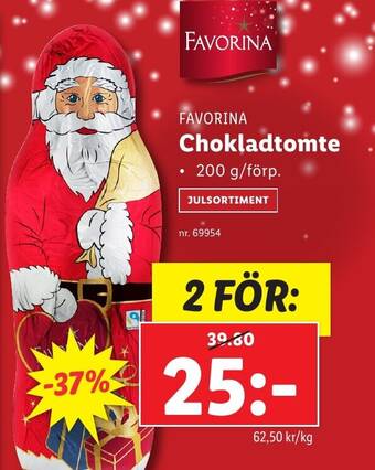 Lidl FAVORINA Chokladtomte erbjuda