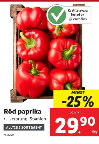 Lidl Röd paprika erbjuda