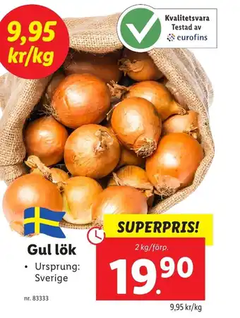 Lidl Gul lök erbjuda