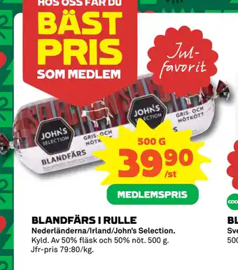 Coop Konsum Blandfärs i rulle erbjuda