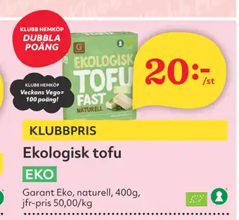 Hemköp Ekologisk tofu erbjuda