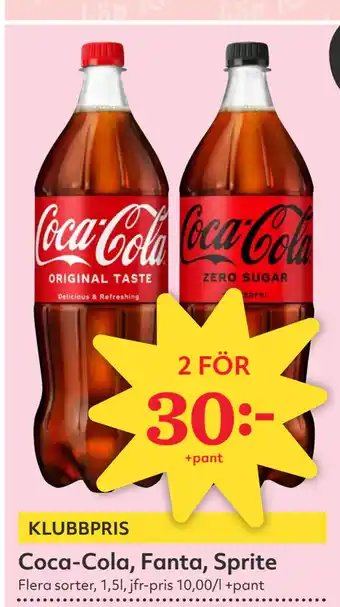 Hemköp Coca-cola, fanta, sprite erbjuda