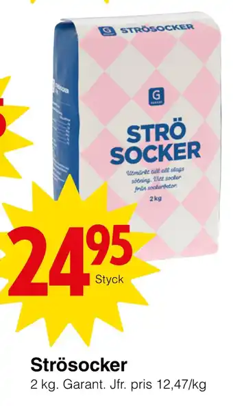 Matöppet Strösocker erbjuda