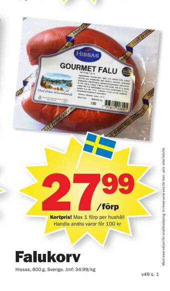 Pekås Falukorv erbjuda