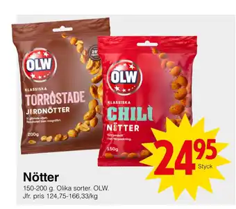 Matöppet Nötter erbjuda