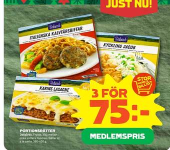 Stora Coop Portionsrätter erbjuda