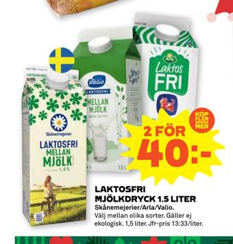 Stora Coop Laktosfri mjölkdryck 1.5 liter erbjuda