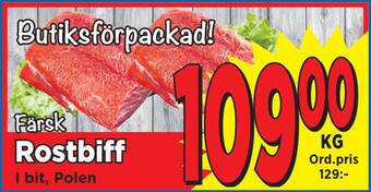 Supergrossen Rostbiff erbjuda