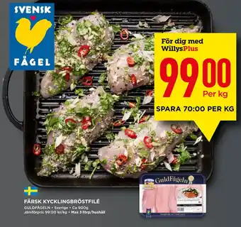 Willys Färsk kycklingbröstfilé erbjuda
