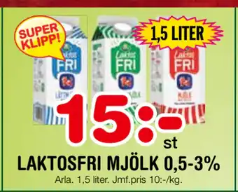 Nya Pulsen Laktosfri mjölk 0,5-3% erbjuda