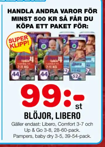 Nya Pulsen Blöjor, libero erbjuda