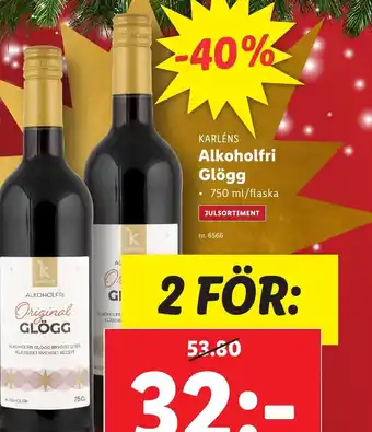 Lidl KARLÉNS Alkoholfri Glögg erbjuda