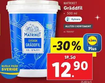 Lidl MATRIKET GRÄDDFIL erbjuda