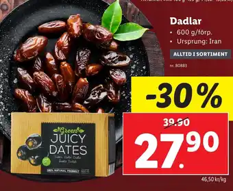 Lidl Dadlar erbjuda