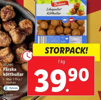 Lidl DULANO Färska köttbullar erbjuda