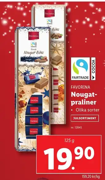 Lidl FAVORINA Nougat-praliner erbjuda