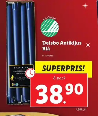 Lidl Delsbo Antikljus Blå erbjuda