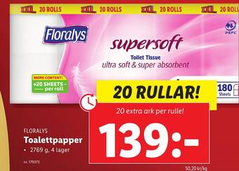 Lidl FLORALYS Toalettpapper erbjuda