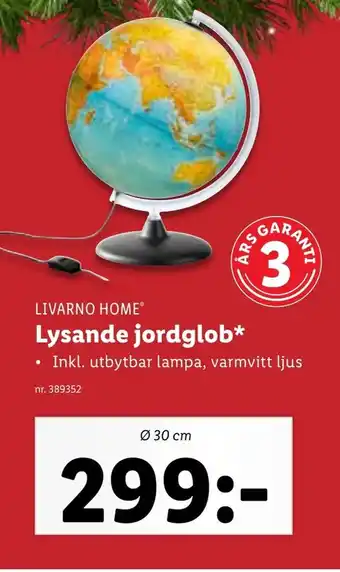 Lidl LIVARNO HOMEⓇ Lysande jordglob erbjuda