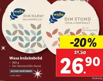 Lidl Wasa knäckebröd erbjuda