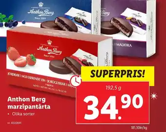 Lidl Anthon Berg marzipantårta erbjuda