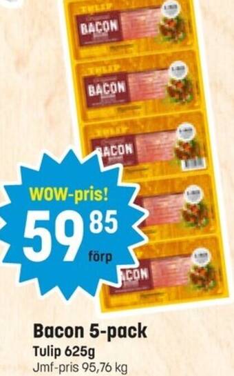 Eurocash Bacon 5-pack Tulip 625g erbjuda