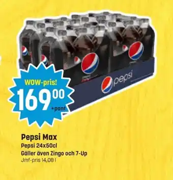 Eurocash Pepsi Max Pepsi 24x50cl Gäller även Zingo och 7-Up erbjuda