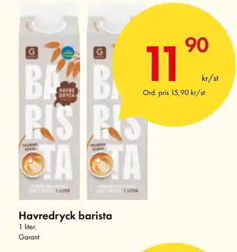 Snabbgross Havredryck barista erbjuda