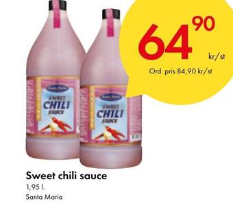 Snabbgross Sweet chili sauce 1.95 l. Santa Maria erbjuda