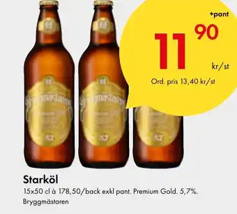 Snabbgross Starköl 15x50 cl Bryggmästaren erbjuda