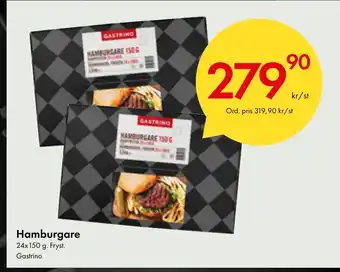 Snabbgross Hamburgare 24x150 g. Fryst. Gastrino erbjuda