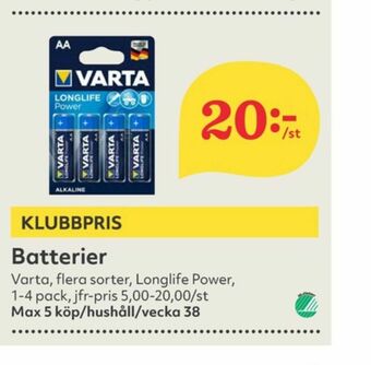 Hemköp Varta Batterier erbjuda