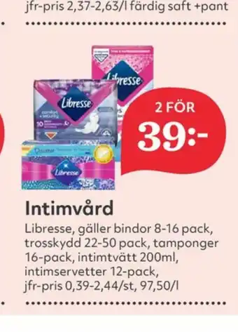 Hemköp Libresse Tamponger erbjuda